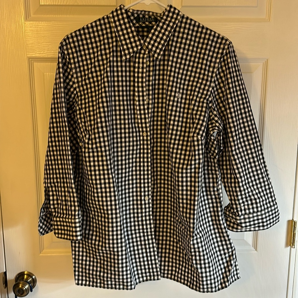 Ralph Lauren Gingham Button Down Top